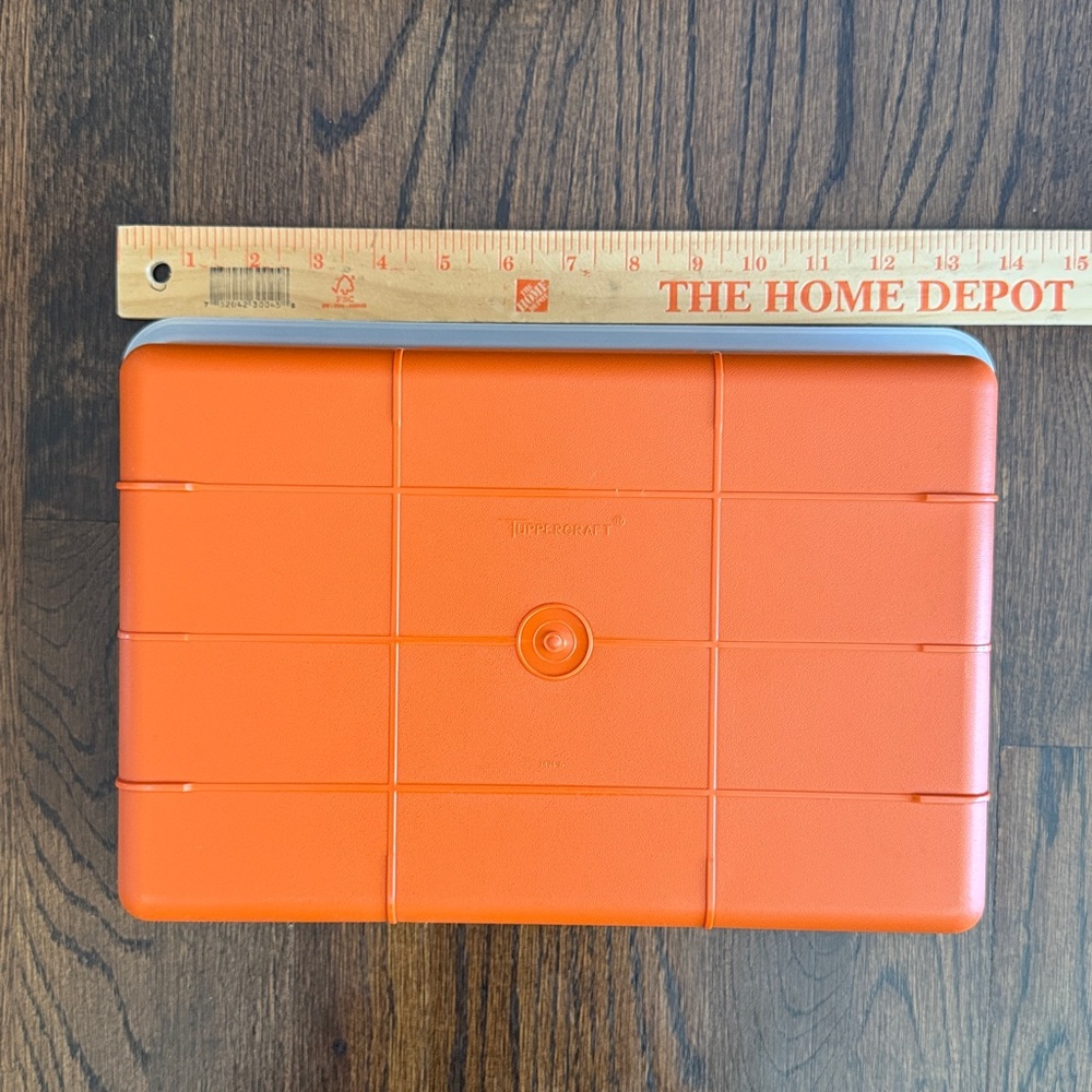 Tupperware Orange and White Compartment Rectangle Storage Container - Picture 6 of 13